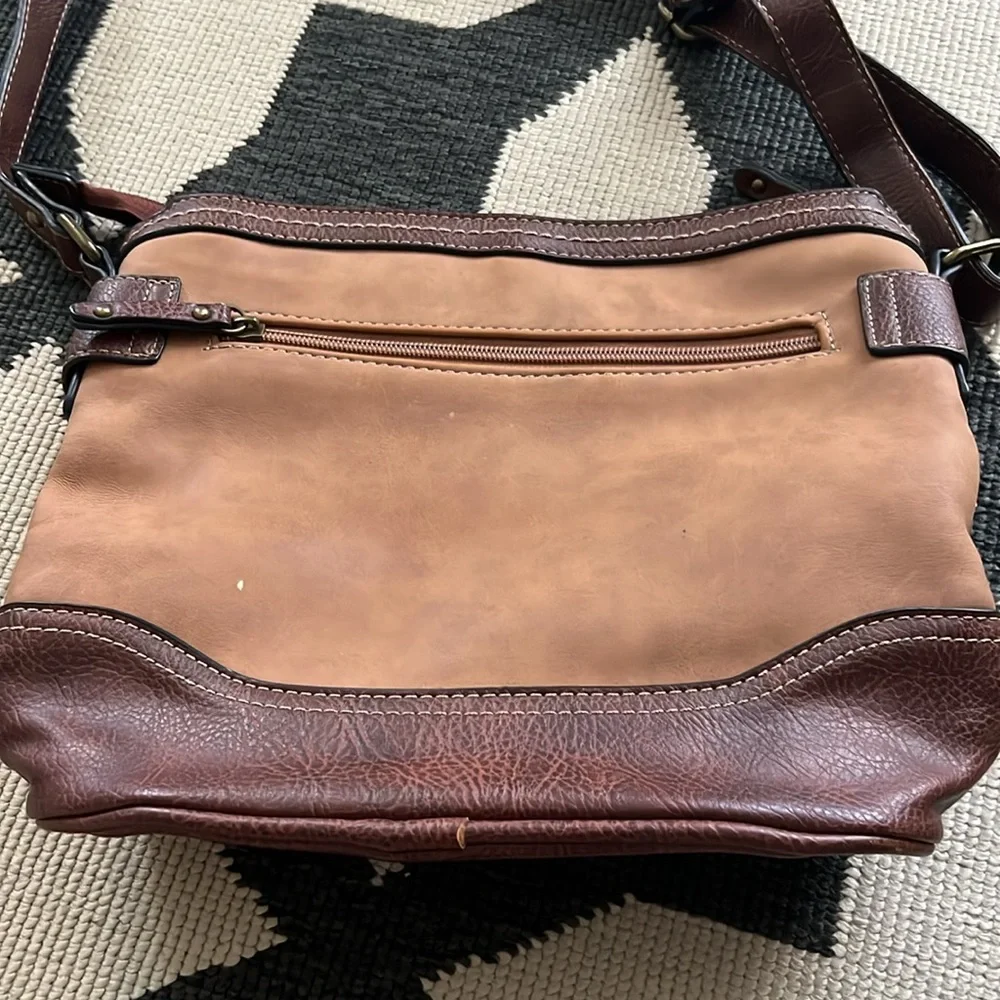 BOC Born Concepts Brown Tan Patchwork Purse Shoulder Bag